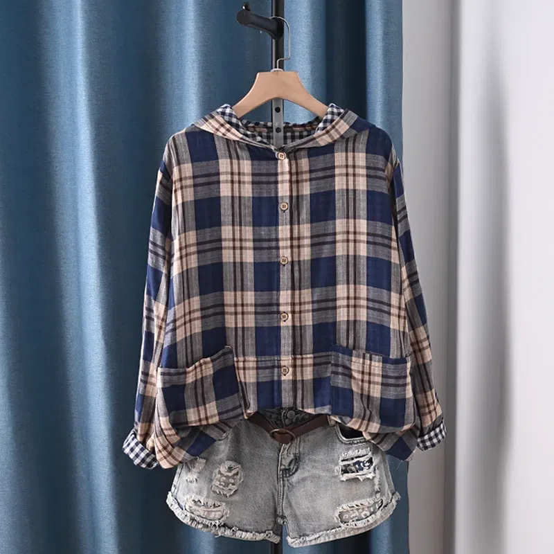 Women Fashion Japan - Plus Size Tops 100% Katoenen Garen