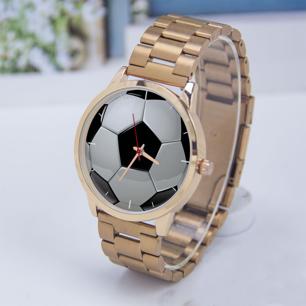 Fashion Women Watch - Voetbal Voetbal Ontwerp Fans Zilver Herenhorloge