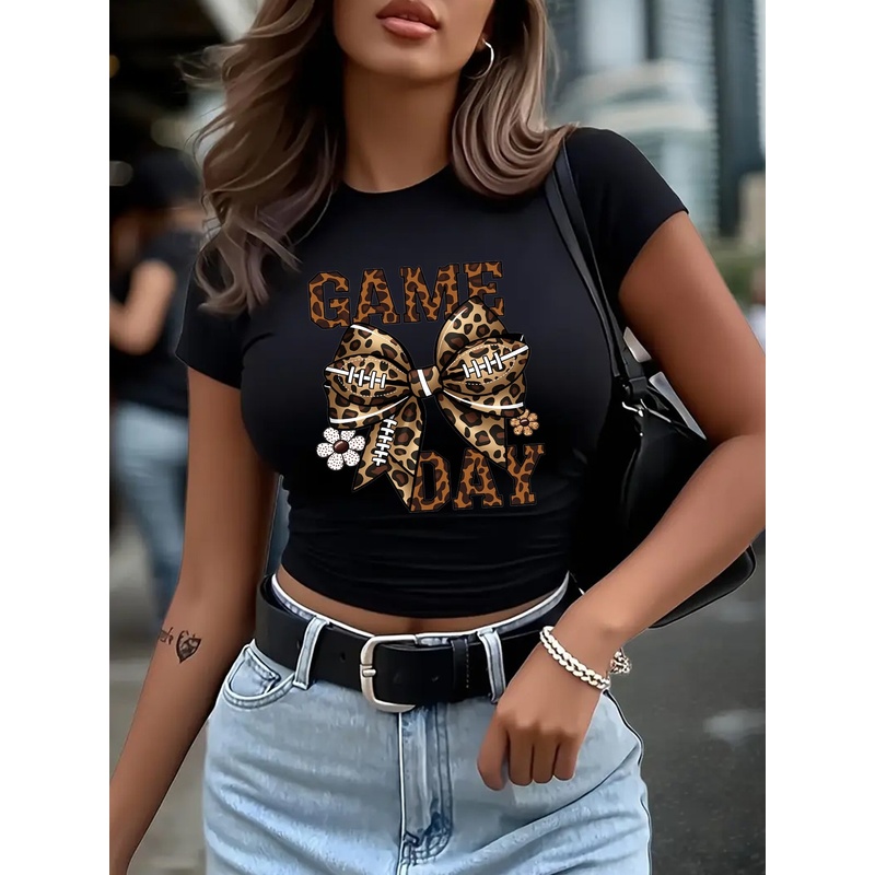 Women'S Fashion Rugby Top - Modieuze dames rugby top met strikprint