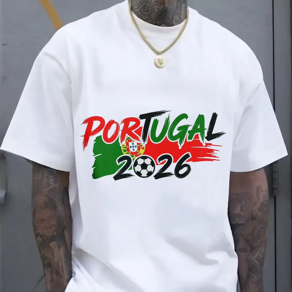 Women'S Fashion Portugal - Portugal 2026 Patriottische Voetbalfan T-shirt Brushstroke