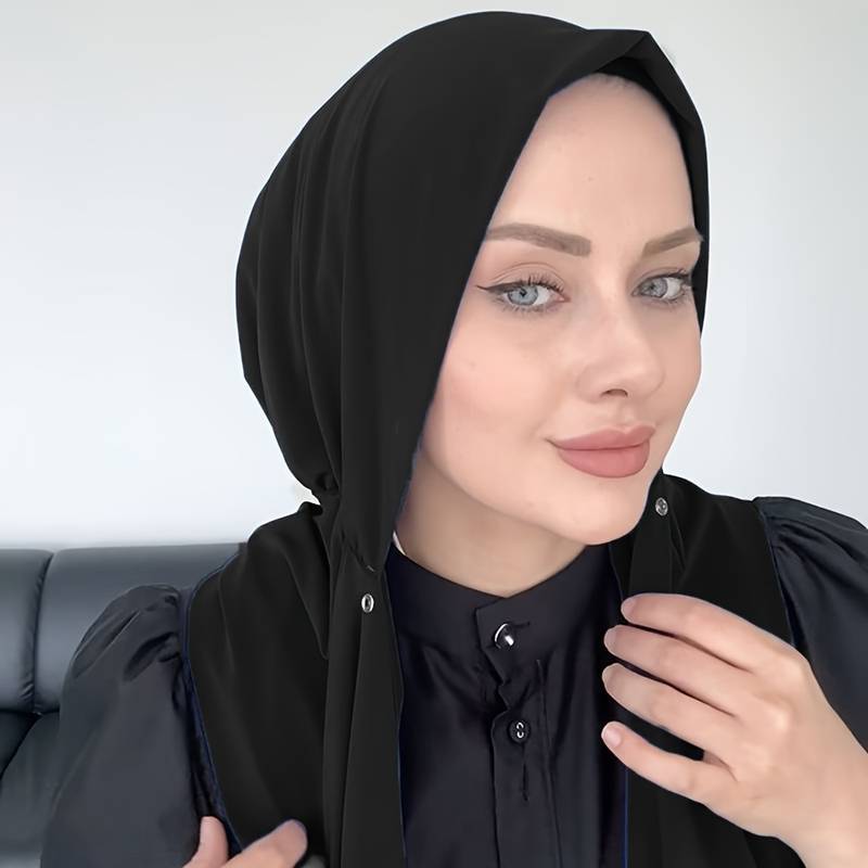 Women'S Fashion Hats - Moslimmode eenvoudige effen kleurige sjaalhoed met