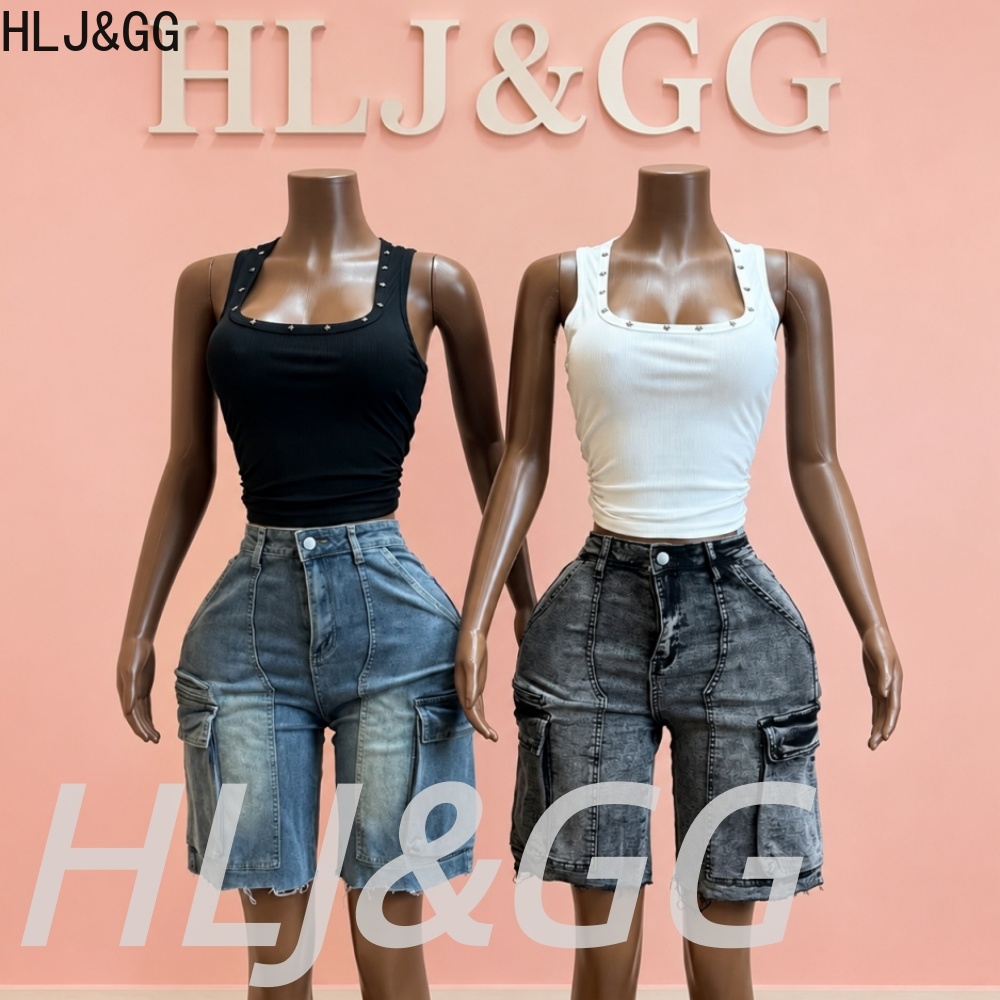 HLJ&GG Fashion Denim Pocket St - Women Fashion Jeans Top recensie en prijs