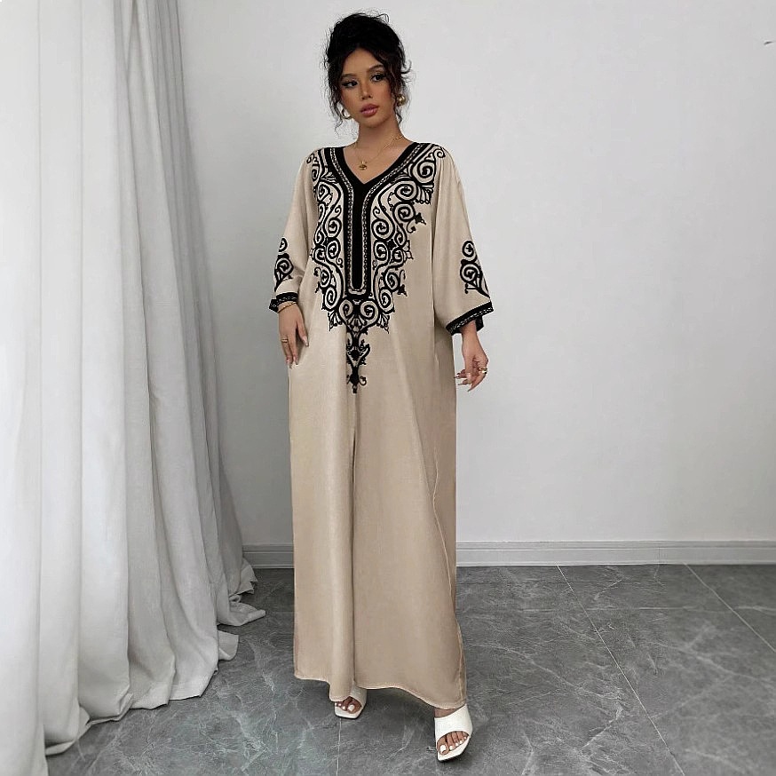 Maxi-jurk met V-hals en bloeme - Maxi Dress Boho recensie en prijs