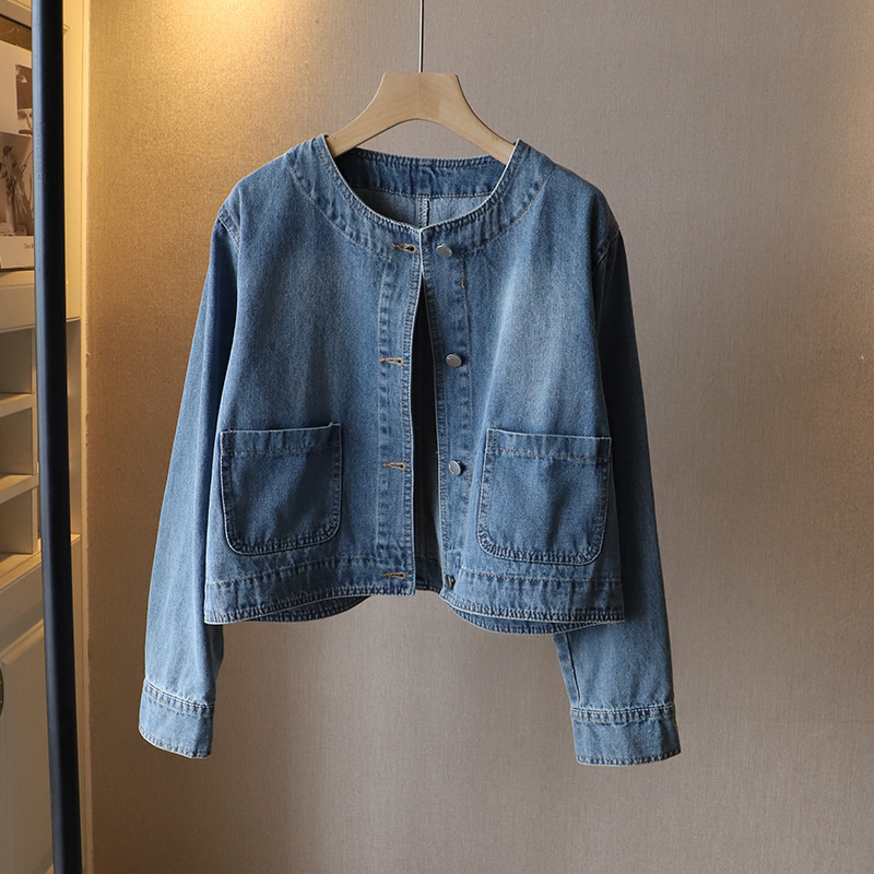 Mode O-hals Denim Jas Dames Ko - Women Fashion Jeans Top recensie en prijs