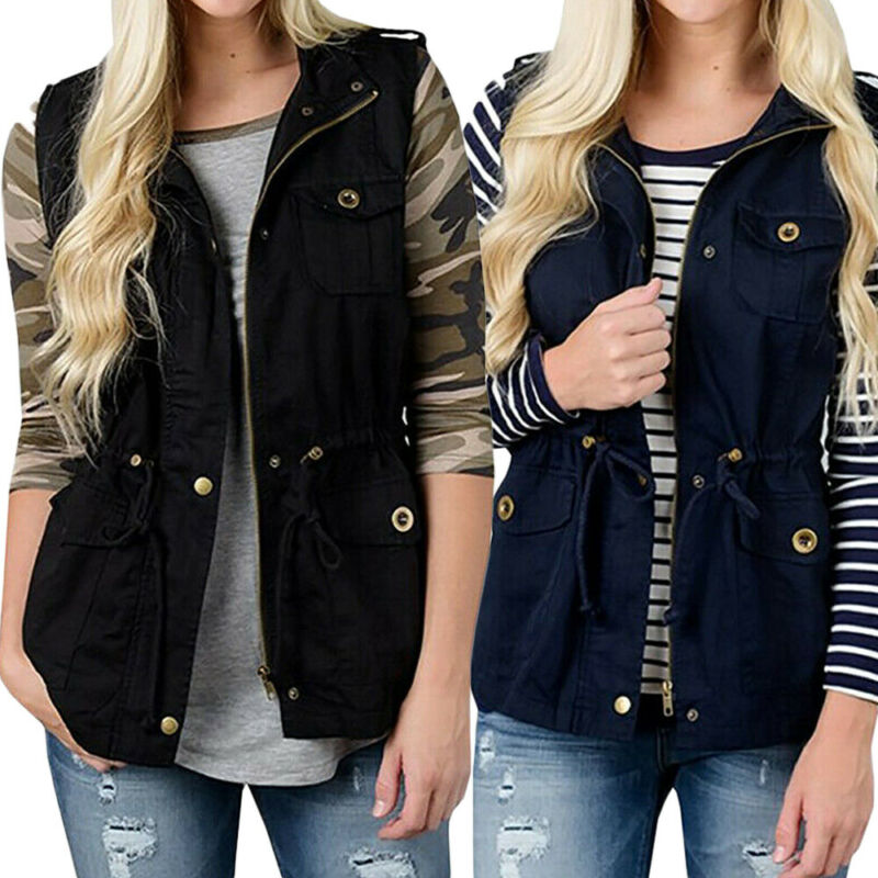 Mode Vrouwen Vest Olijf Cargo  - Women'S Fashion Utility Vest recensie en prijs