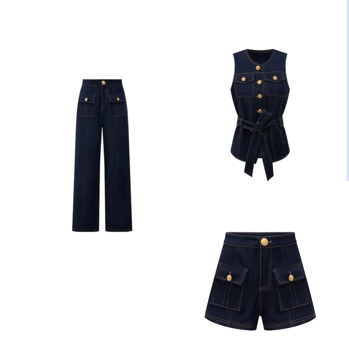 Y2K 2026 nieuwe knoop retro je - Women Fashion Jeans Top recensie en prijs