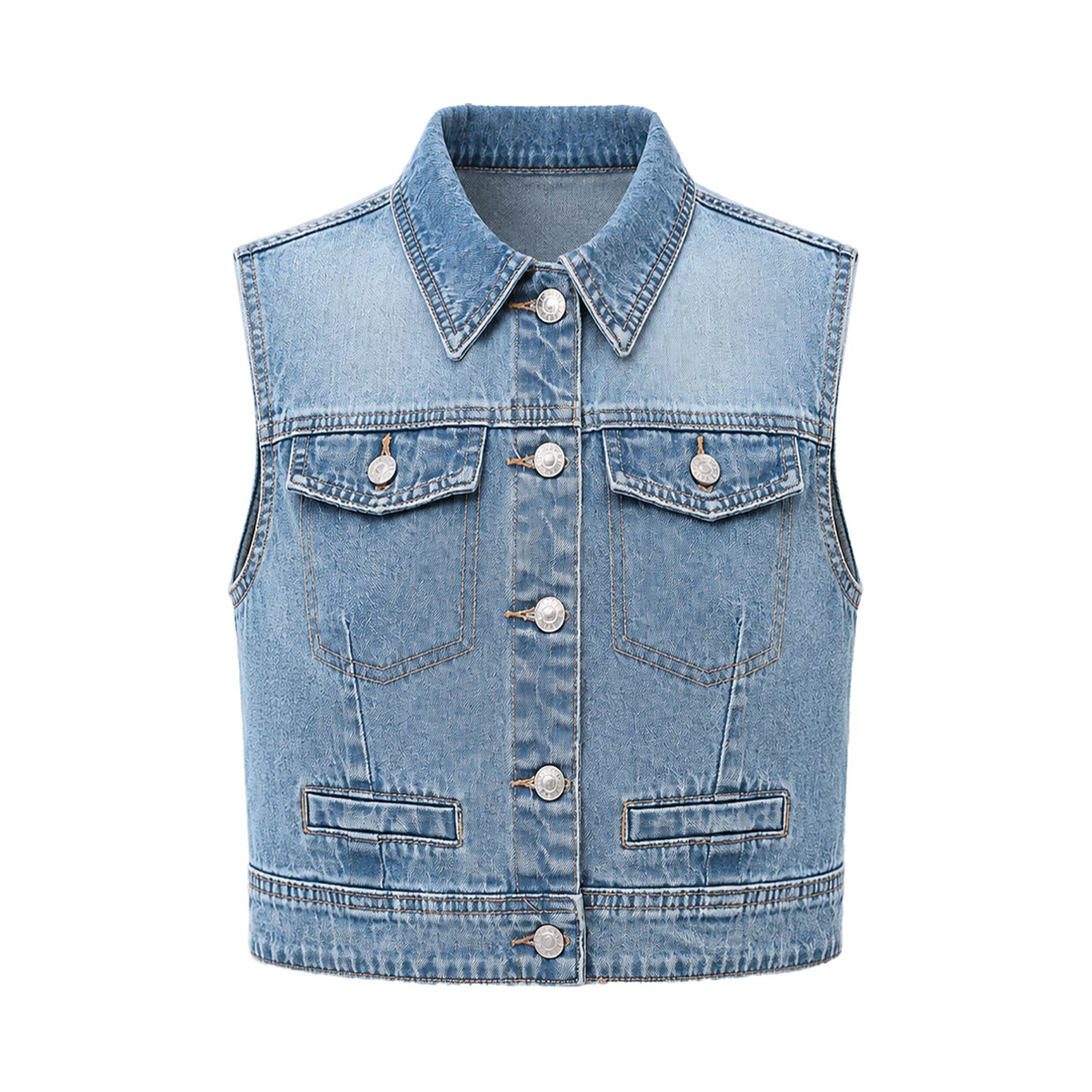 Damesmode Denim Vest met knoop - Women Fashion Jeans Top recensie en prijs
